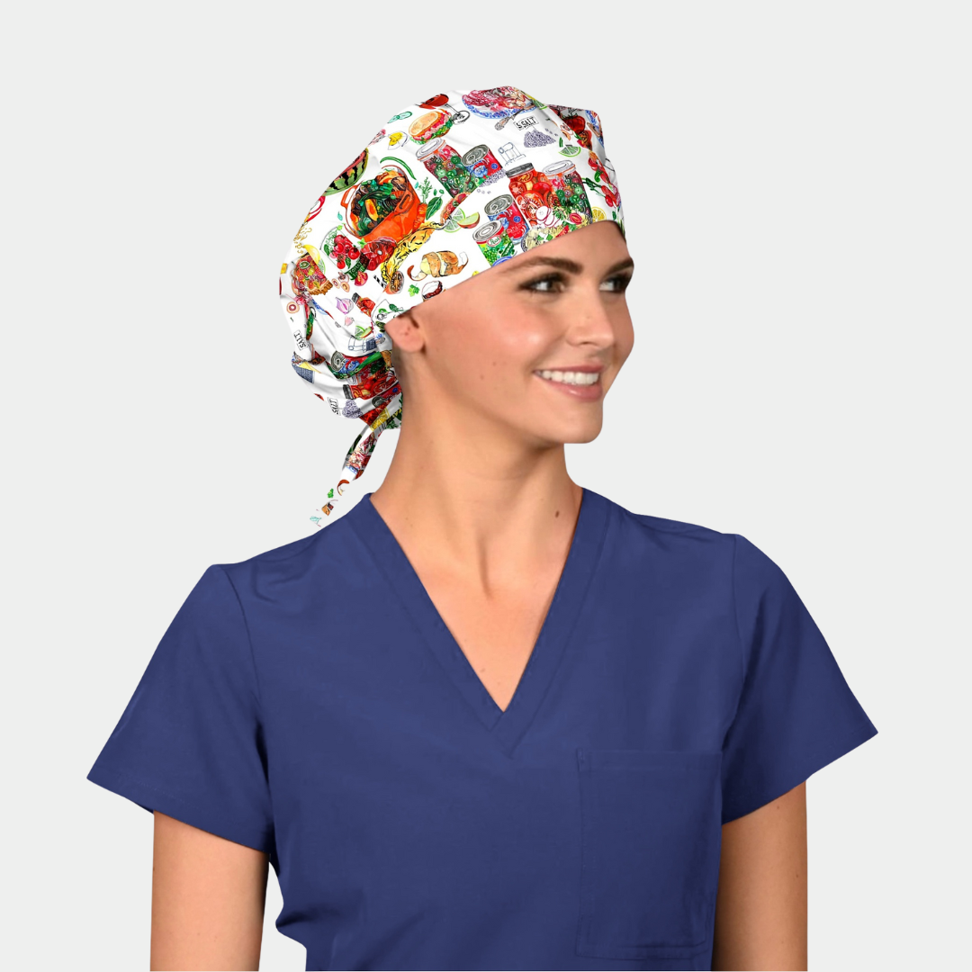 Bon Appetit - Poppy Bouffant Medical Scrub Hat