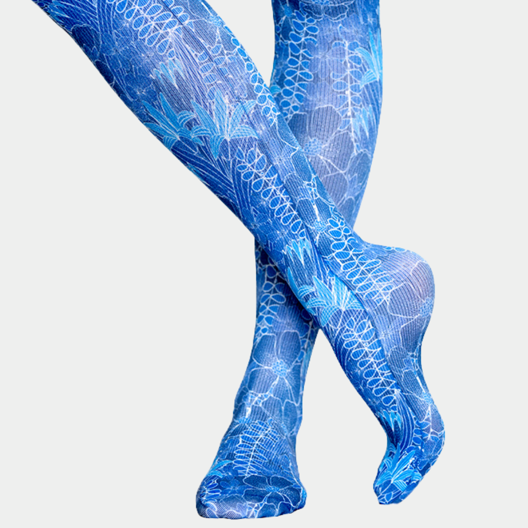 Botany Blues - Compression Scrubs Socks
