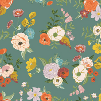 Floral Reverie Poppy Bouffant Scrub Hat