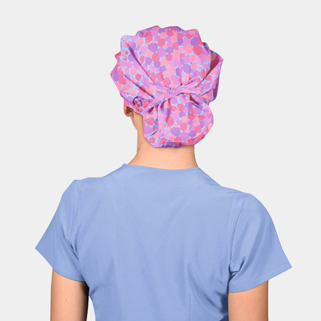 Bubblegum Blossoms - Poppy Bouffant Scrubs Caps