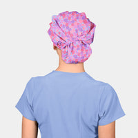 Bubblegum Blossoms - Poppy Bouffant Scrubs Caps