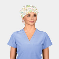 Social Calendar - Poppy Bouffant Scrub Caps