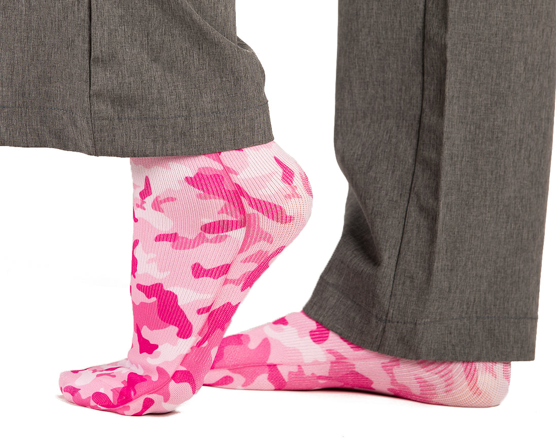 Pink Camo Compression Scrubs Socks