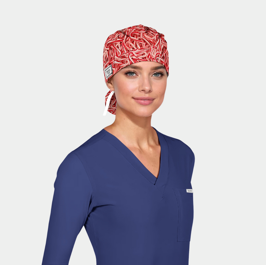 Candy Cane Lane - Splendid Bouffant Scrub Cap