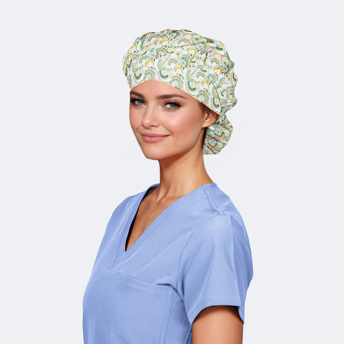 Color Cascade - Poppy Bouffant Scrub Caps