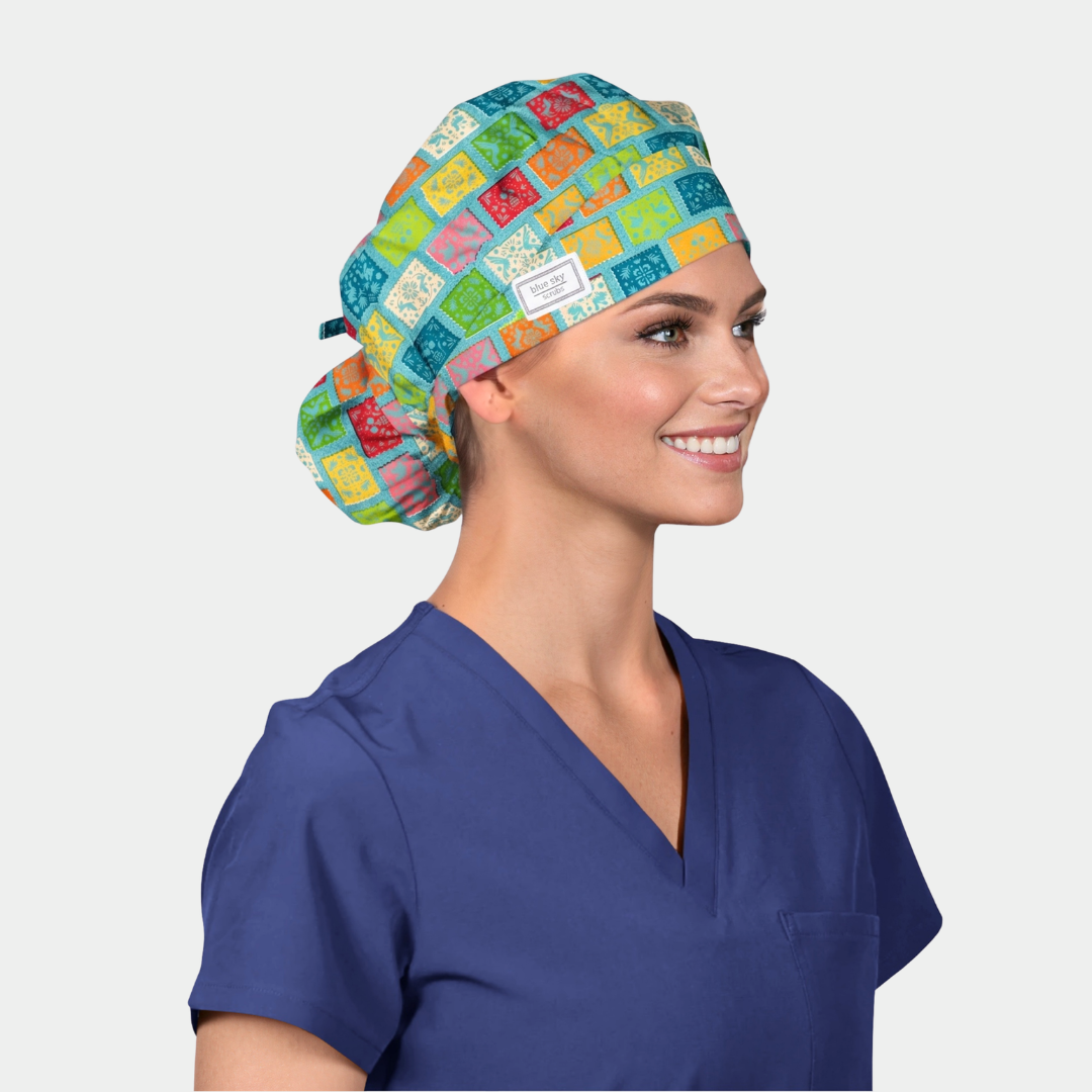 Cielito de Colores Poppy Bouffant Surgical Cap
