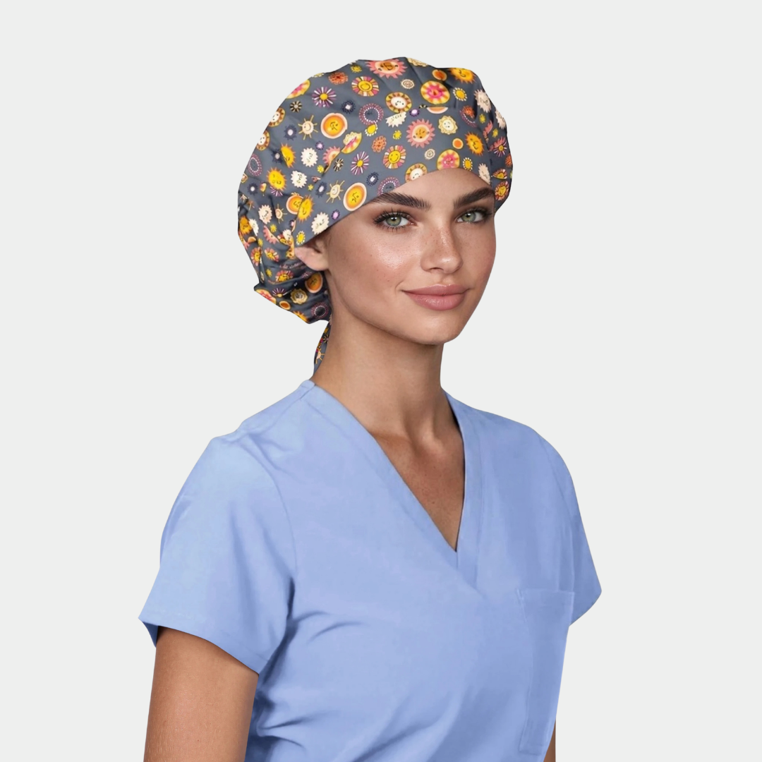 Sunburst Sprinkles Poppy Bouffant Scrub Cap