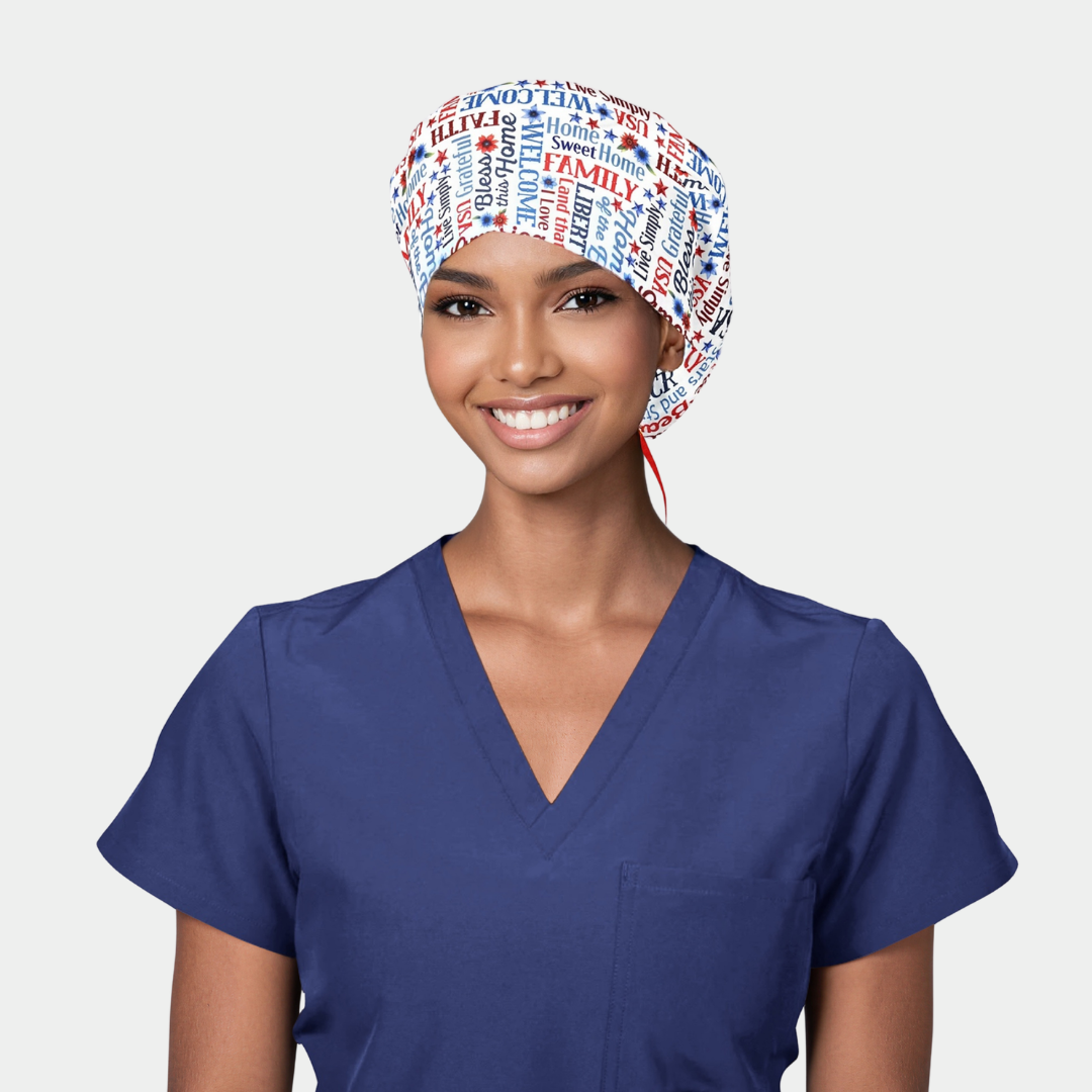 Red White & Bloom Stellar Scrub Hat