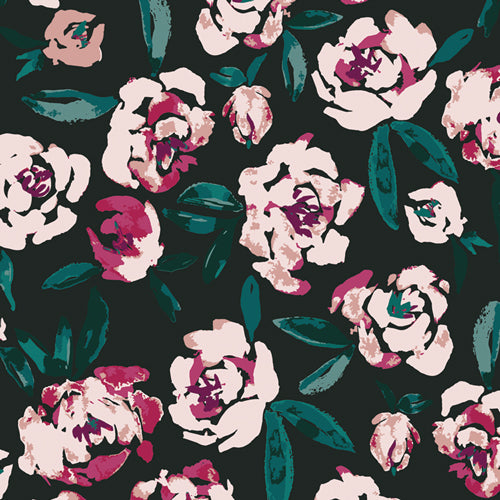 Blackfield Blooms - Ponytail Surgical Scrub Cap