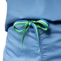 Limited Edition Shelby Scrub Tops - Calypso Blue with Light Blue Stitching