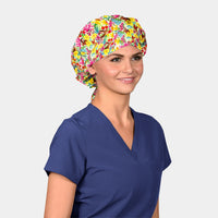 Easter Island - Poppy Bouffant Scrub Hats