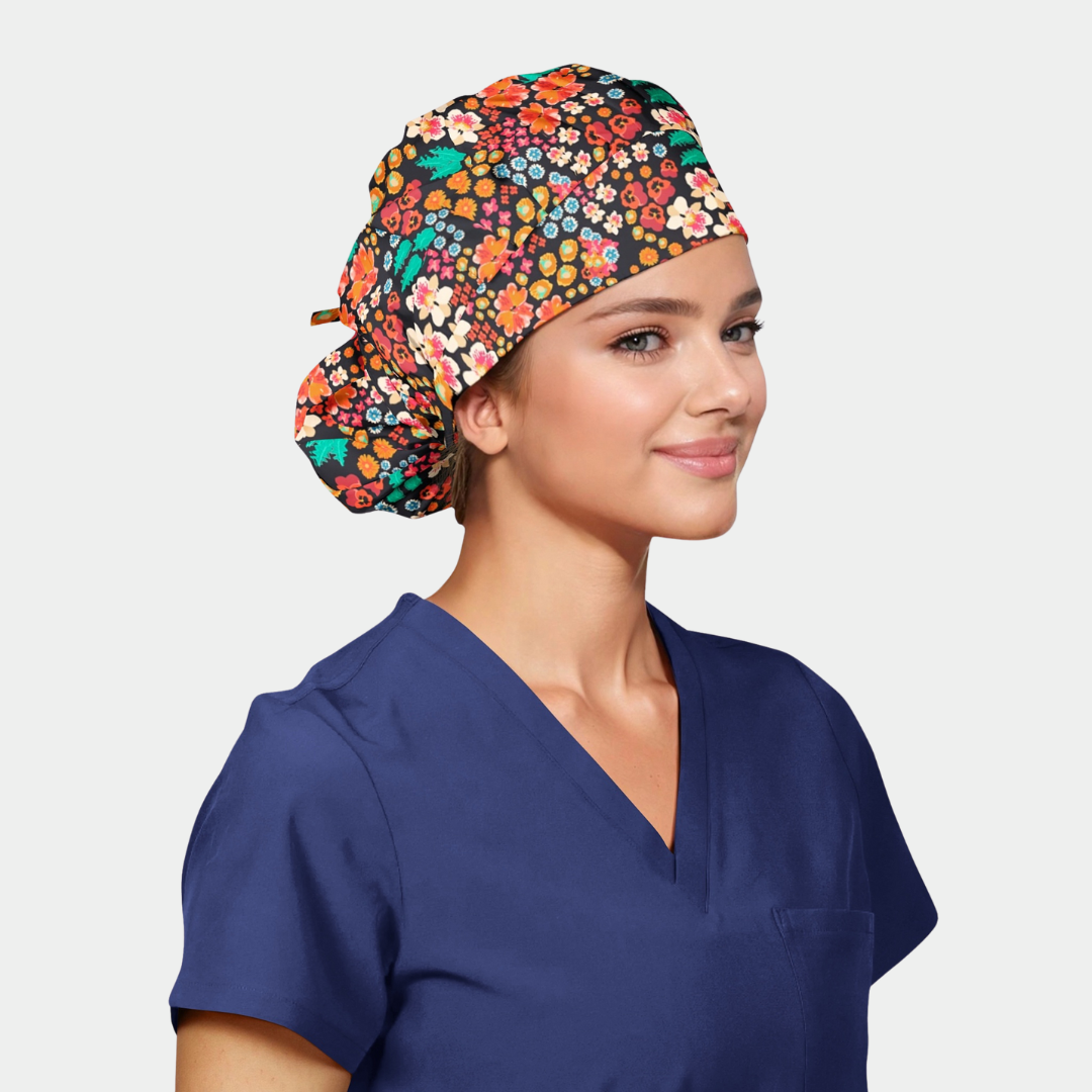 Emmeline Floral - Poppy Bouffant Surgical Hats