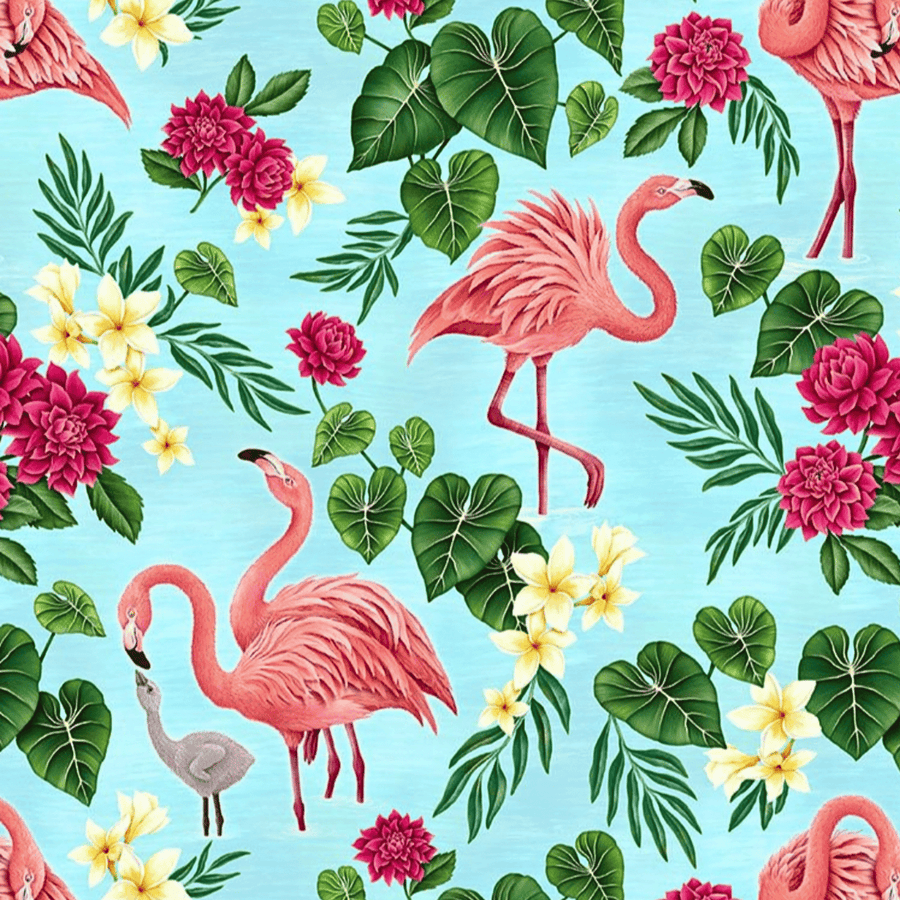 Flamingo Lagoon - Poppy Bouffant Surgical Scrub Caps