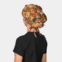 Maple Blossoms Bouffant Poppy Surgical Scrub Hat