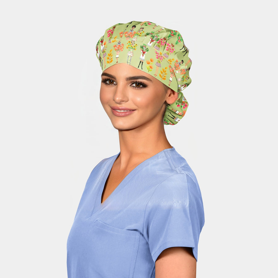 Floral Fashionistas - Poppy Bouffant Surgical Scrub Hats