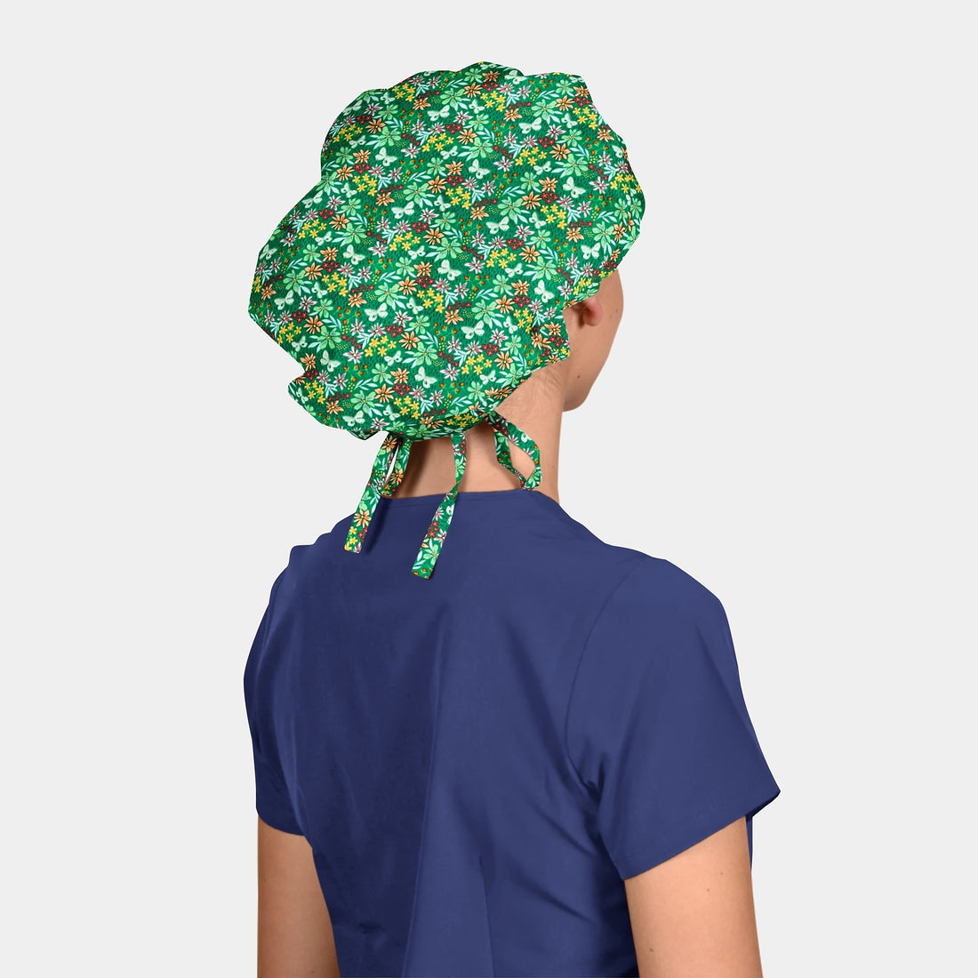 Floral Flutter - Poppy Bouffant Scrub Cap