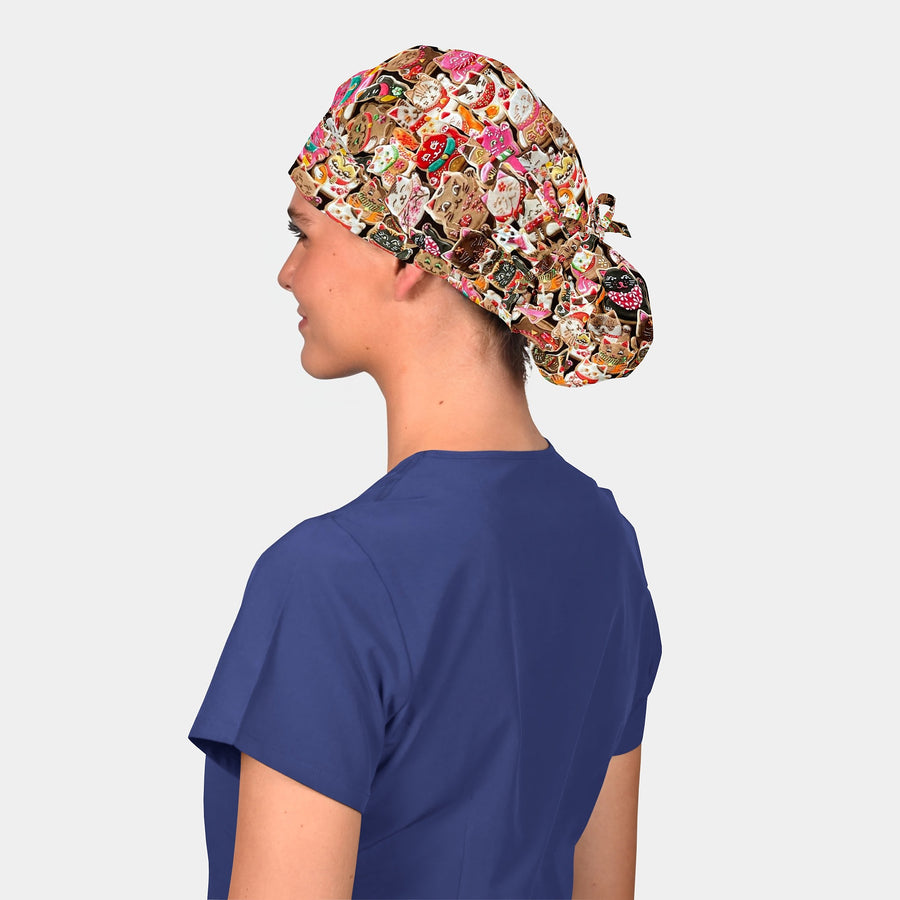 Fortune Cookies - Poppy Bouffant Surgical Scrub Hats