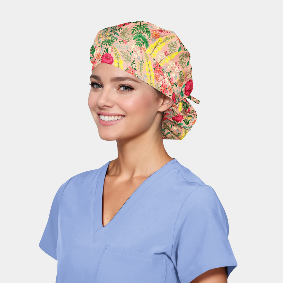 Garden Soirée - Poppy Bouffant Scrub Cap