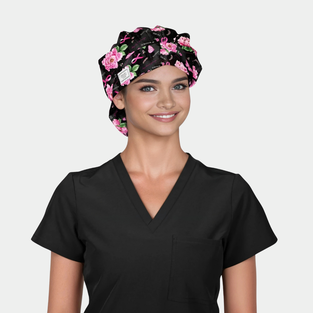Garden of Strength - Poppy Bouffant Surgical Scrub Hat