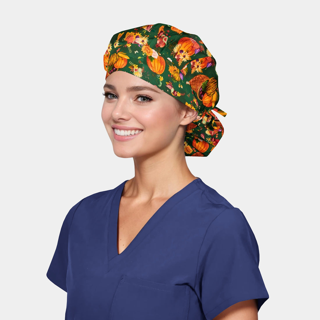 Gourd-geous Gatherings- Poppy Bouffant Surgical Cap