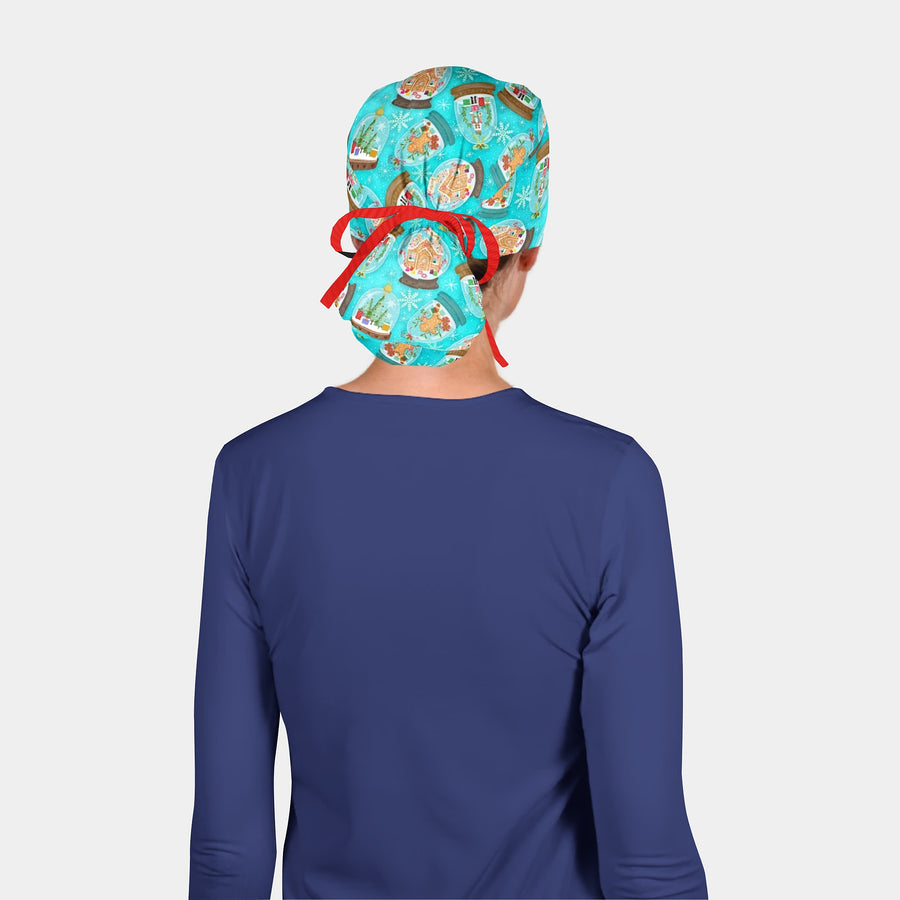 Gingerbread Globe Gala - Splendid Medical Scrub Cap