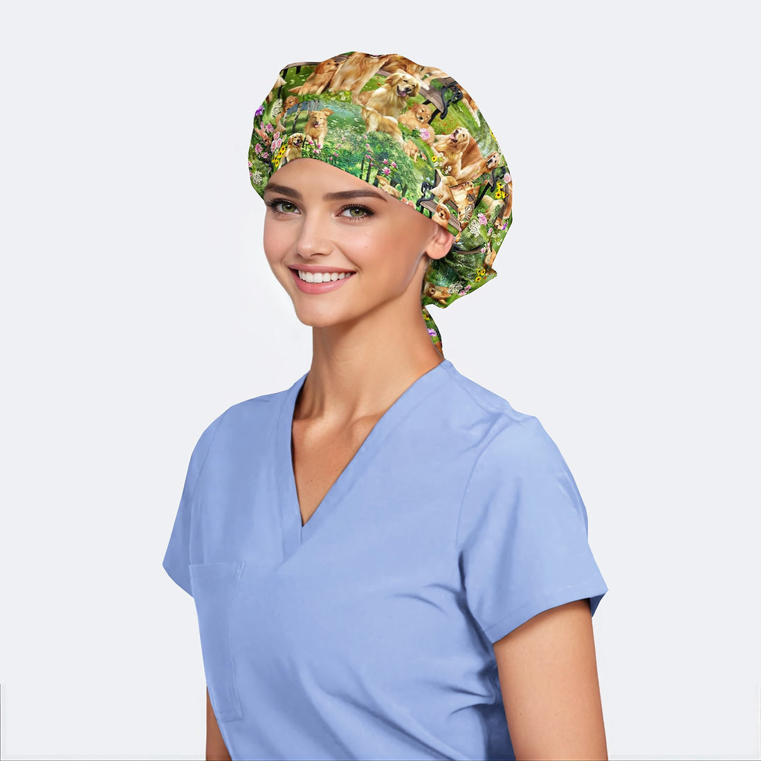 Golden Retriever Paradise - Poppy Bouffant Surgical Hats