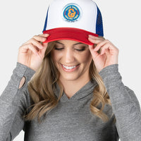 Good Times Trucker Hat - Multi with Blue Patch