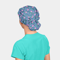 Greater Flamingo- Poppy Bouffant Surgical Scrub Caps