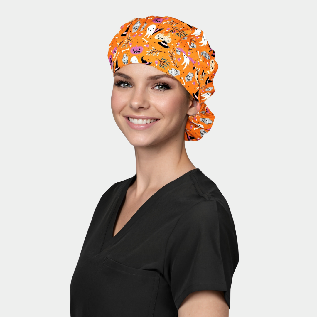 Hey Boo Poppy Bouffant Surgical Women’s Scrub Hat