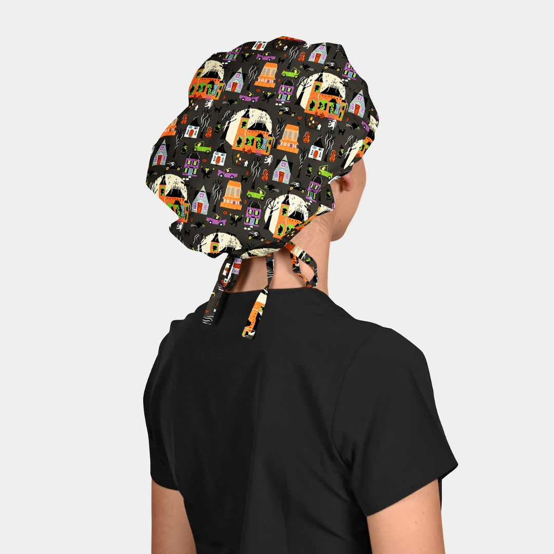 Haunted Boulevard Poppy Bouffant Women’s Scrub Hat