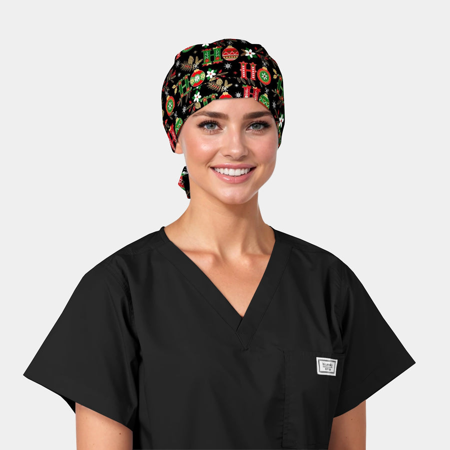 Holly Jolly Cheer - Pixie Surgical Scrub Hat