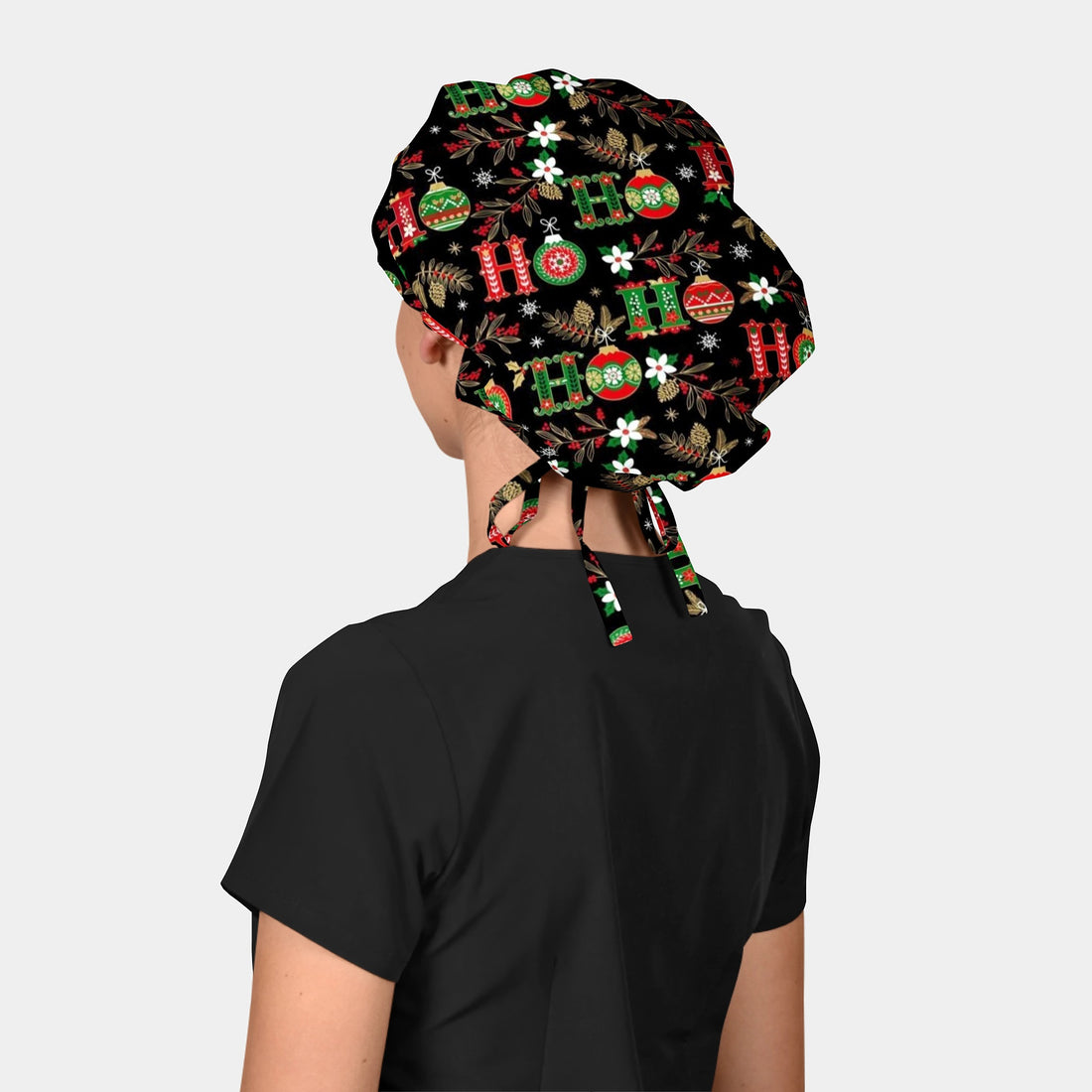 Holly Jolly Cheer - Poppy Bouffant Surgical Scrub Hat