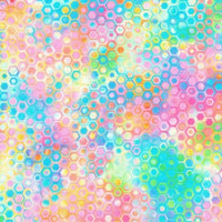 Colorful pattern of hexagonal shapes on a multicolored background