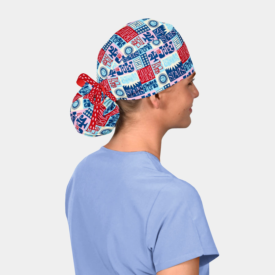 July 4th - Pony Surgical Caps