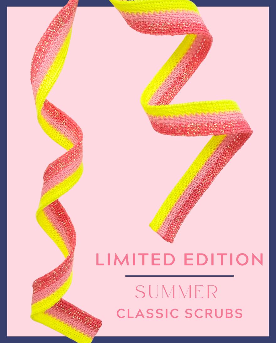 Limited Edition Scrub Top for the Summer | Navy with Bright Pink Stitching