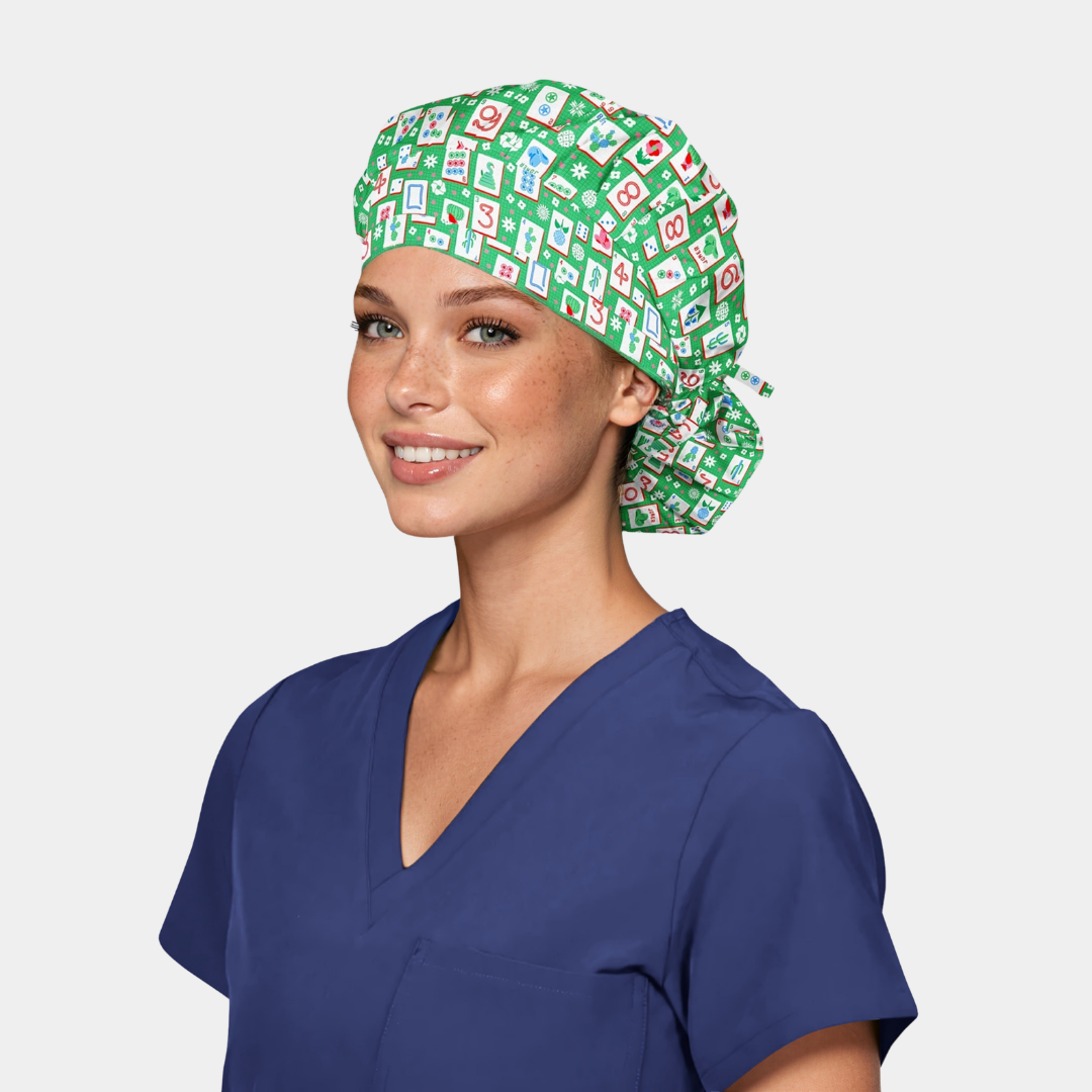 Crack, Bam, Dot Poppy Bouffant Surgical Cap