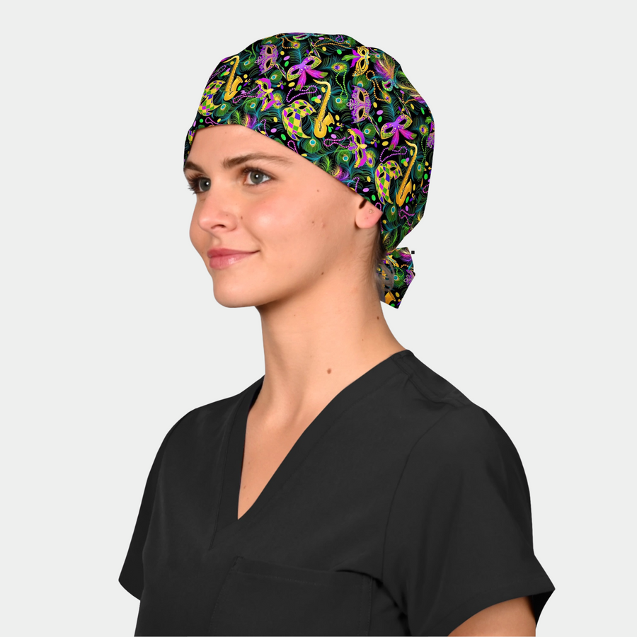 Mardi Gras Masquerade- Pixie Scrub Hats