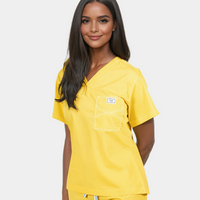 Classic Summer Fun Scrub Tops - Marisol Gold