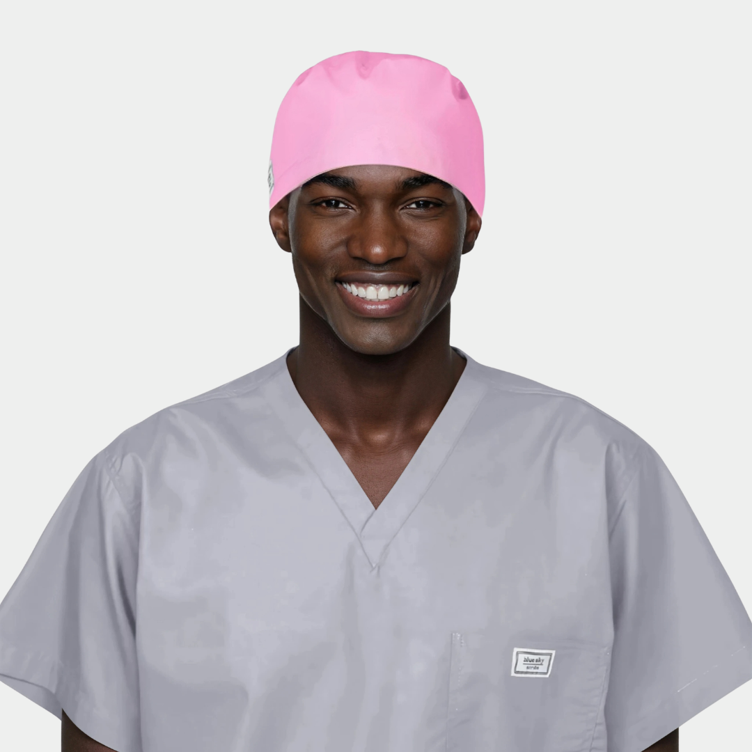 Pink Men’s Scrub Cap – Comfortable, Professional Surgical Cap for Long Shifts