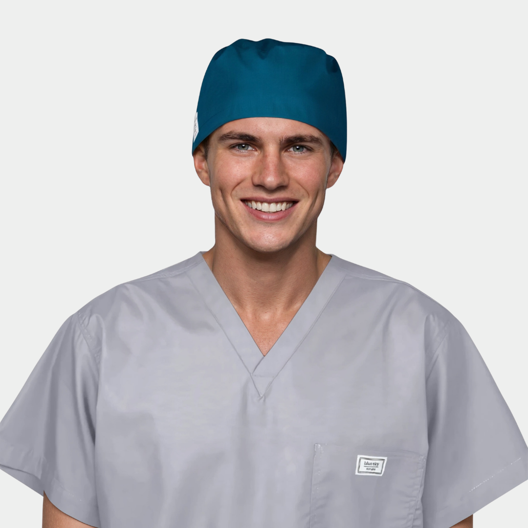 Caribbean Blue Men’s Scrub Cap – Bright, Comfortable Surgical Cap for Healthcare Professionals