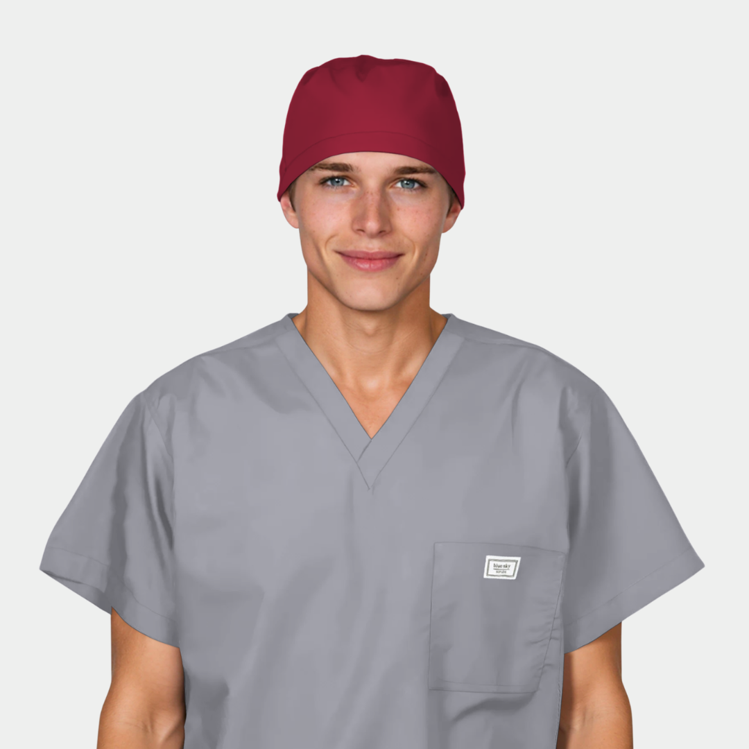 Crimson Men’s Scrub Cap – Comfortable, Professional Surgical Cap for Long Shifts