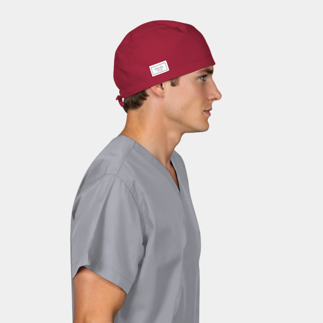 Crimson Men’s Scrub Cap – Comfortable, Professional Surgical Cap for Long Shifts