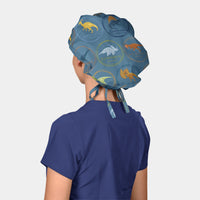 Mesozoic Marvel - Poppy Bouffant Scrub Hats