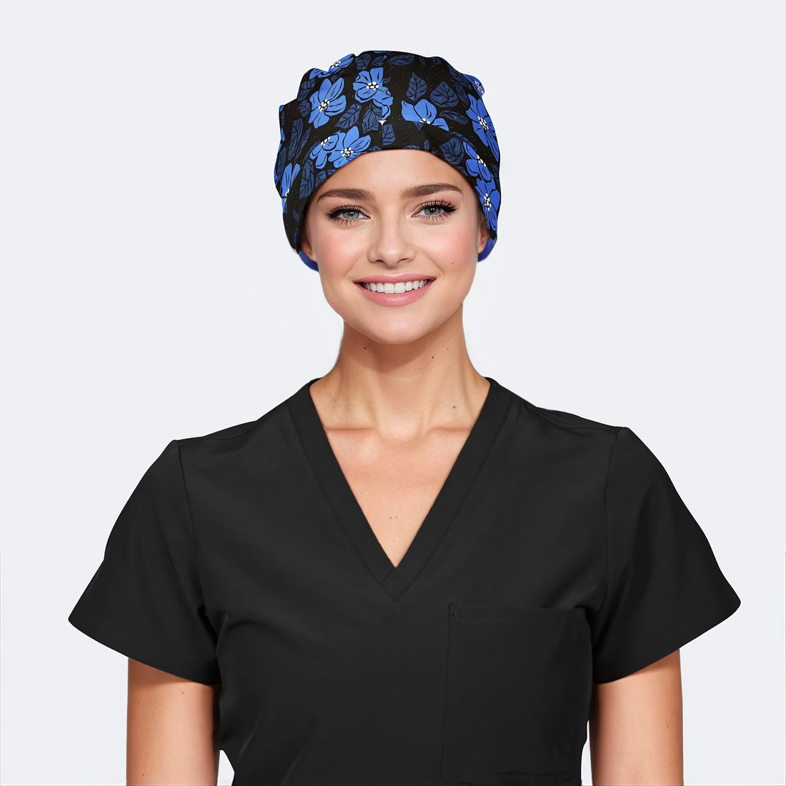 Midnight Blooms - Pixie Scrub Caps