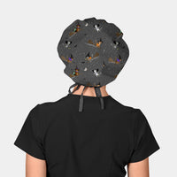 Midnight Meow - Poppy Bouffant Scrub Hat