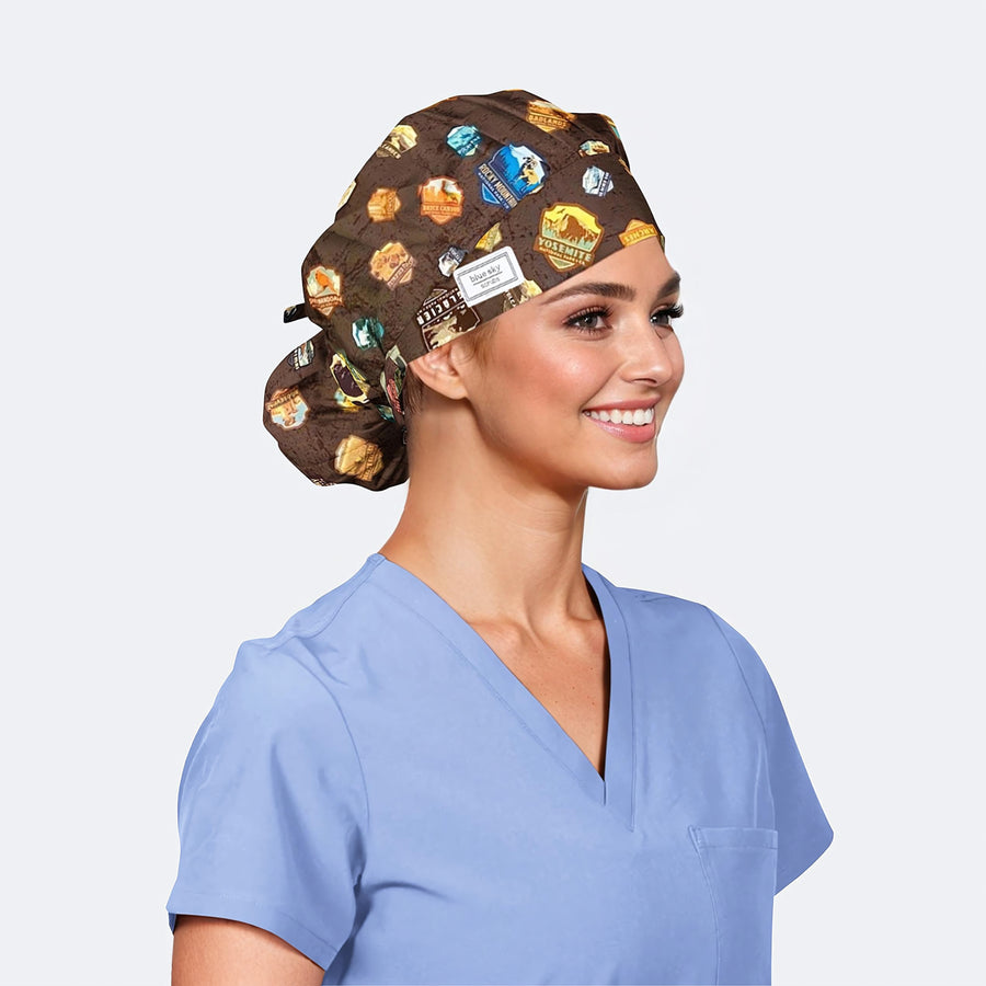 National Parks - Poppy Bouffant Surgical Caps