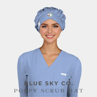 Womens Poppy Bouffant Scrub Cap with NASBS Logo