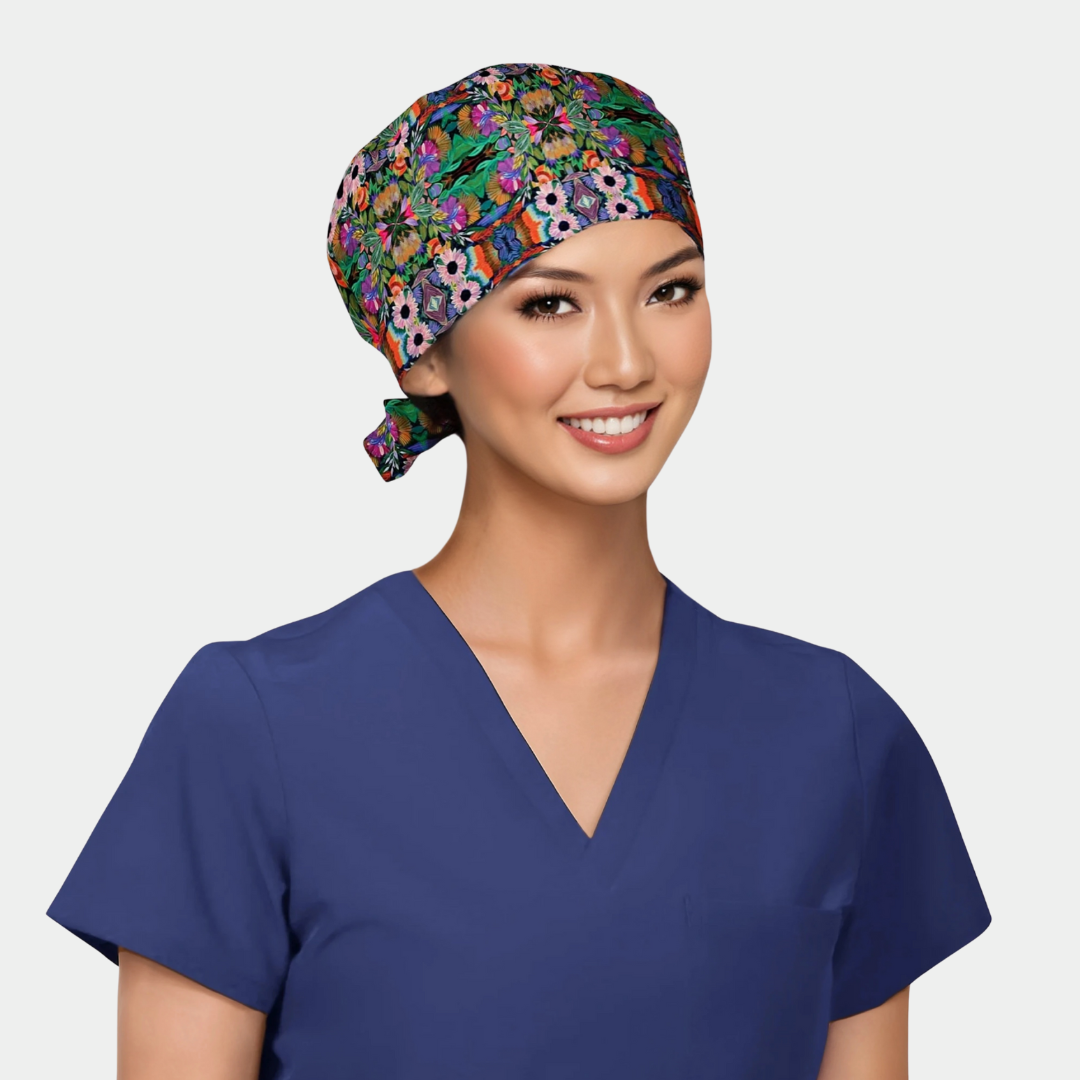 Orchid Mandala - Pixie Medical Scrub Hat