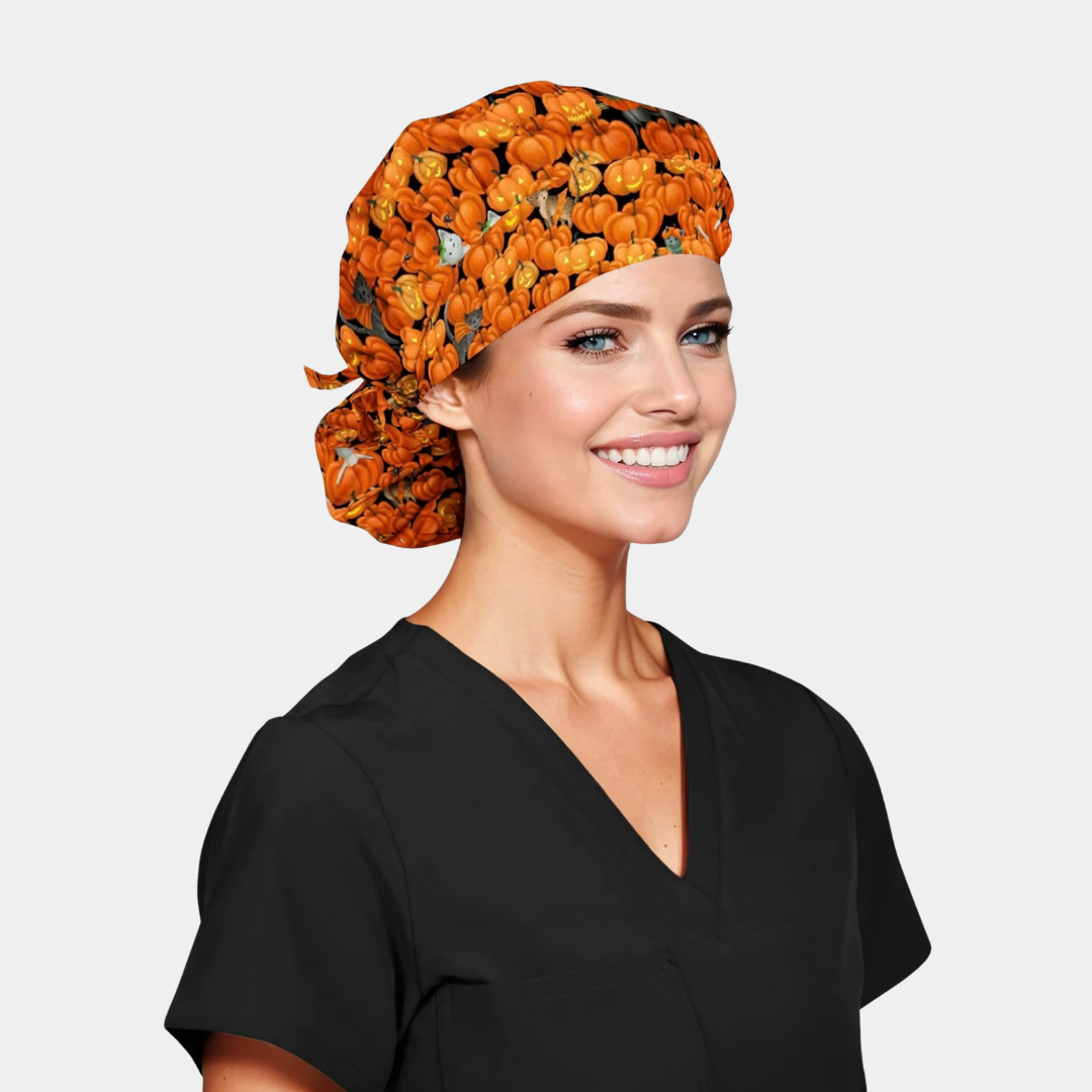 Patch Purrfection- Poppy Bouffant Medical Scrub Caps