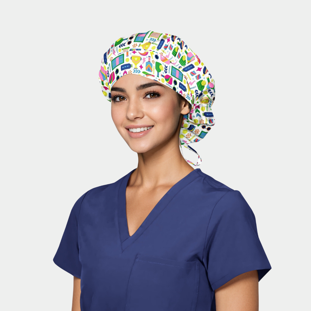 Dink Delight Poppy Bouffant Scrub Cap